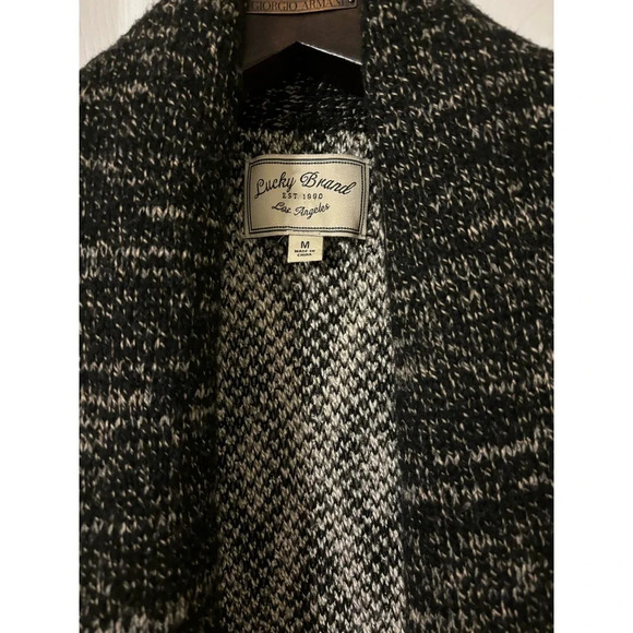 LUCKY Brand Stargazer Aztec Wool Shawl Cardigan Sweater Open Front sz M - Picture 6 of 15